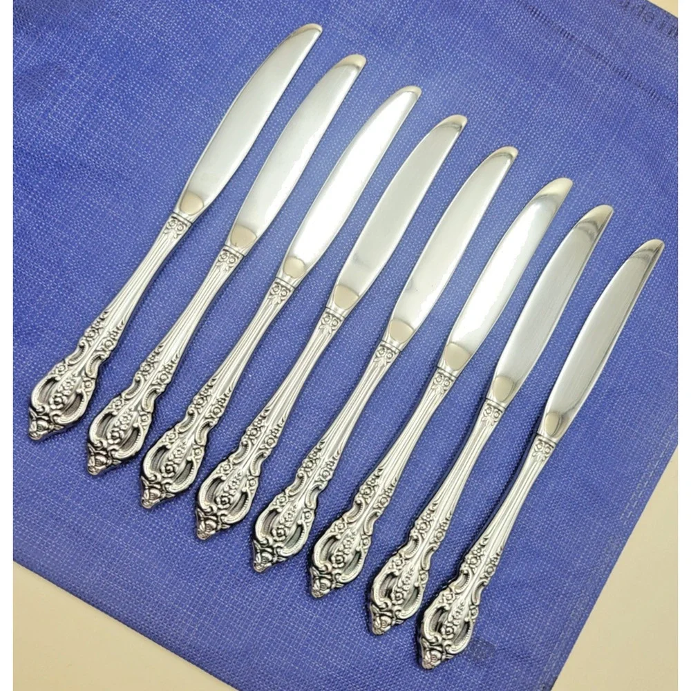 Oneida USA Stainless PEMBROOKE / RENOIR Flatware Set of 8 DINNER KNIVES